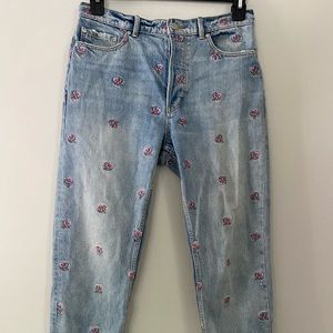 La vie Rebecca taylor Beatrice embroidered jean 28